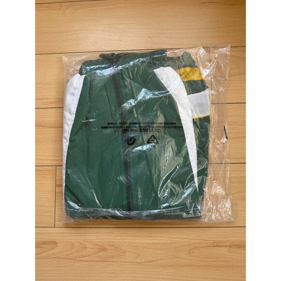 MNML Mens Windbreaker Athletic Light Jacket Box Fit Green & White Size Small - Picture 8 of 8